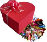 caixa coração com 15 chocolates + 6 rosas + telemensag